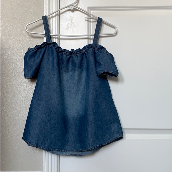 Off the shoulder blue Jean style top - Picture 2 of 2